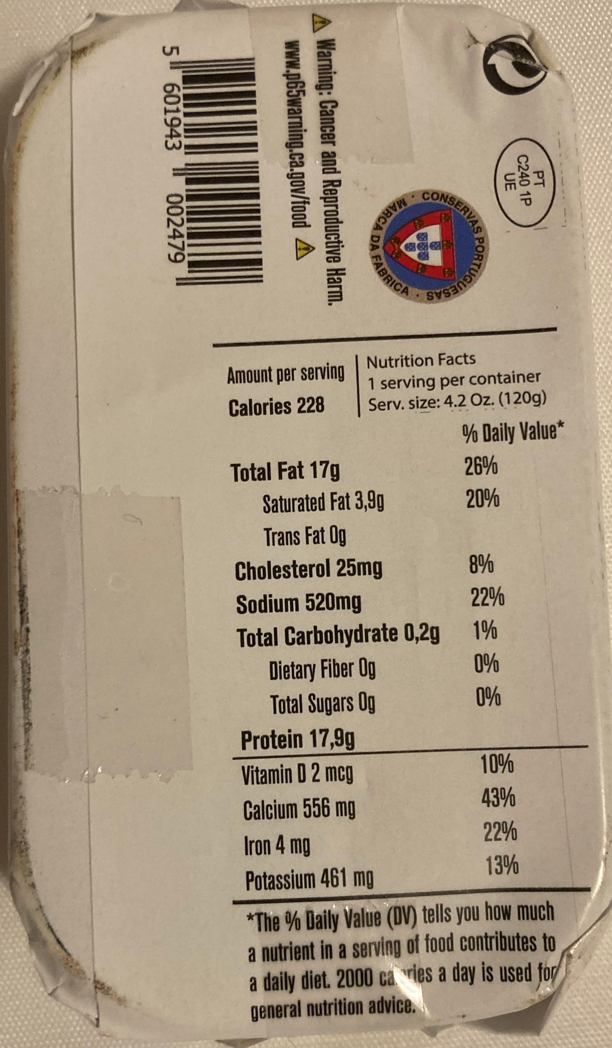 Açor Portuguese Sardines in Olive Oil-120gr