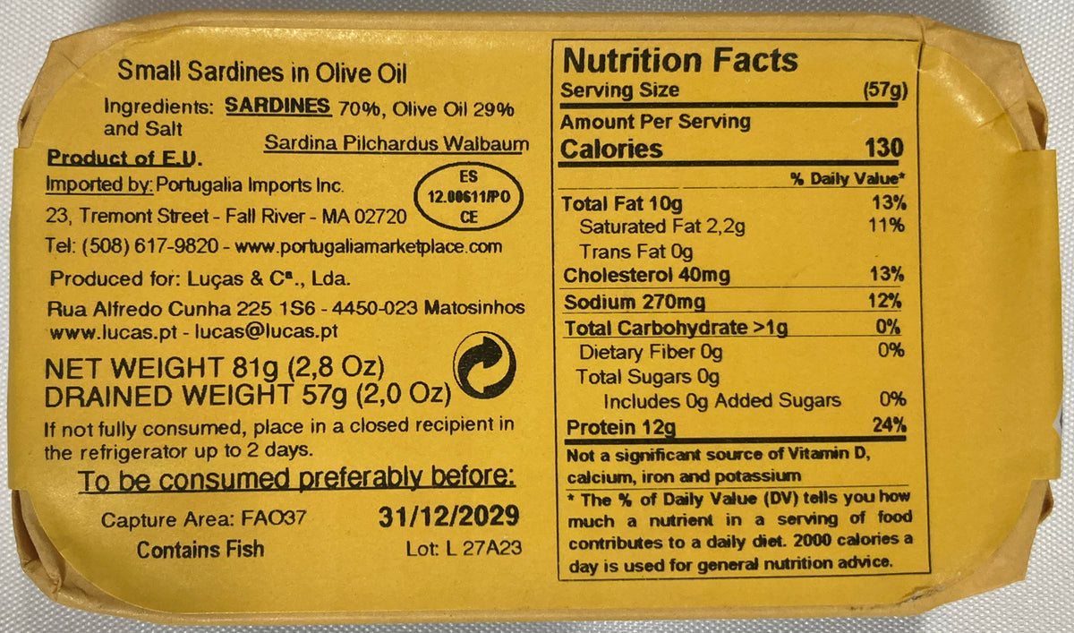 Luças Petingas in Olive Oil