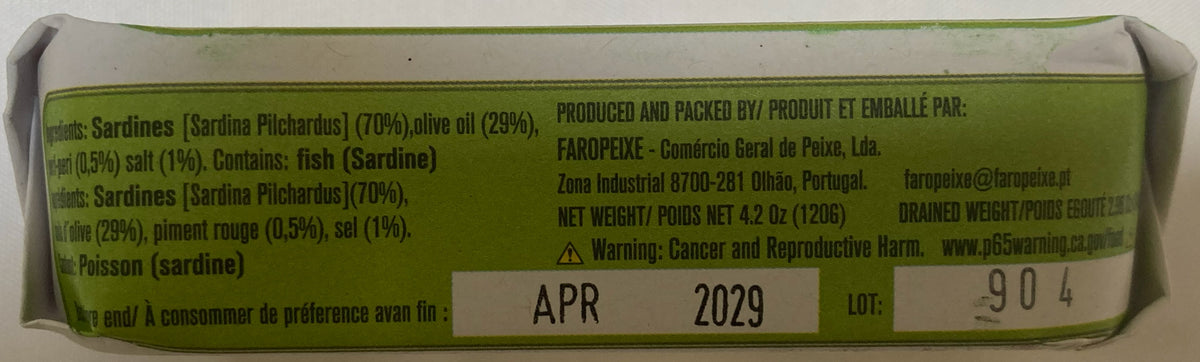 Nazarena Small Sardines in Spicy Olive Oil