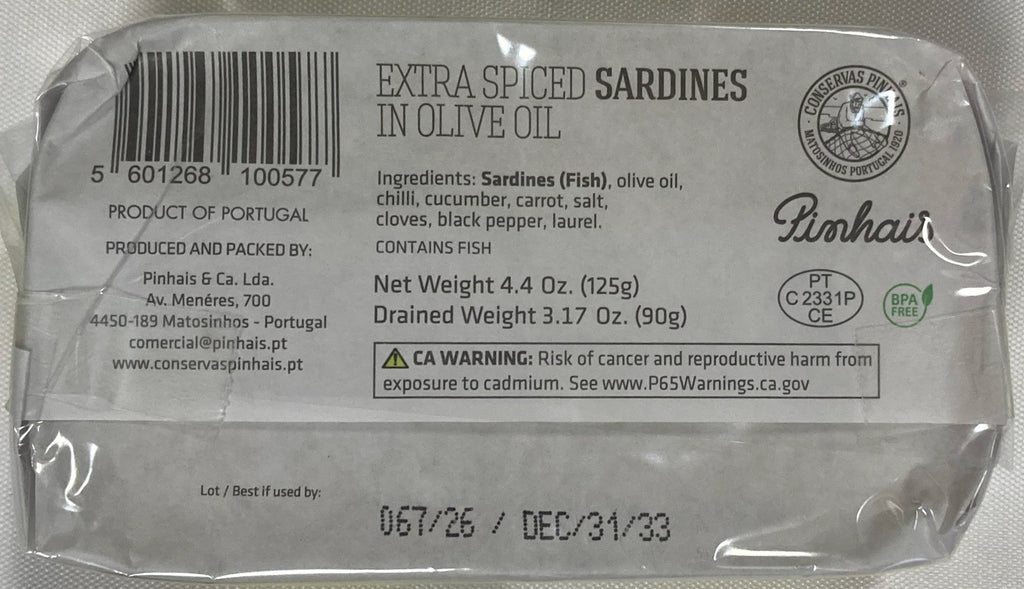 NURI Portuguese EXTRA SPICED Sardines in Olive Oil